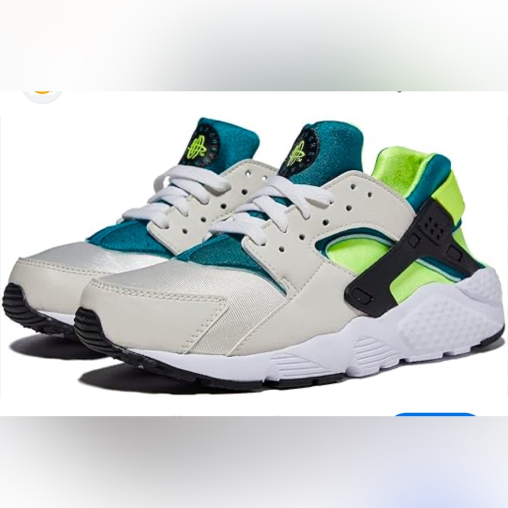 Nike Boys Huarache Run, Phantom/Bright Spruce/Black/Volt  12C *new*